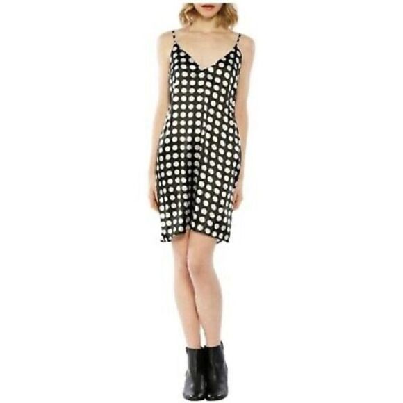Walter baker effie polka dot sleeveless v-Neck tank slip dress size medium - Picture 2 of 14